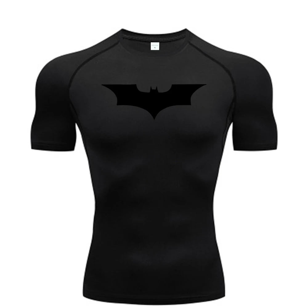 DarkKnight Hero Compression Gym Shirt - Quick-Dry Athletic Workout Tee