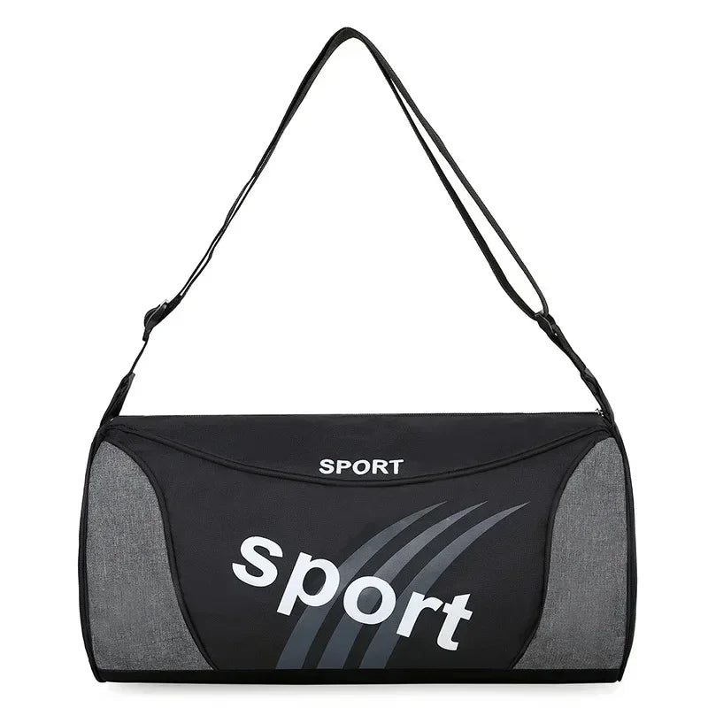 Waterproof Nylon Cylinder Sports Gym Bag - Lightweight Casual Duffel Bag for Men & Women