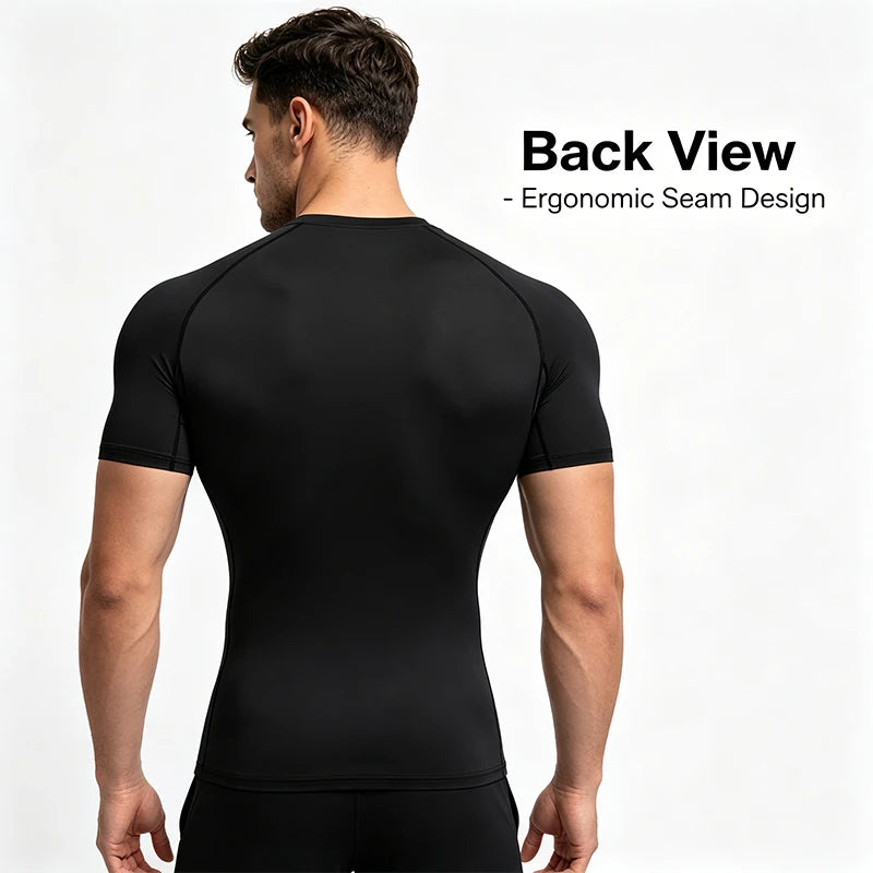 CoreShield Men's Compression Gym Shirt - Quick-Dry Athletic Workout Tee