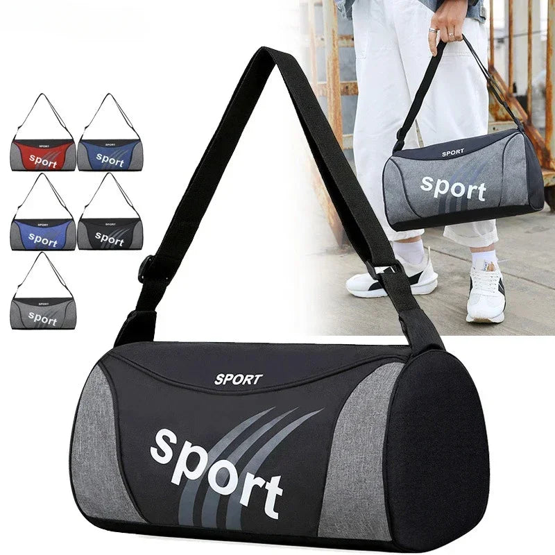 Waterproof Nylon Cylinder Sports Gym Bag - Lightweight Casual Duffel Bag for Men & Women
