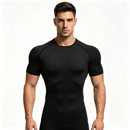 CoreShield Men's Compression Gym Shirt - Quick-Dry Athletic Workout Tee